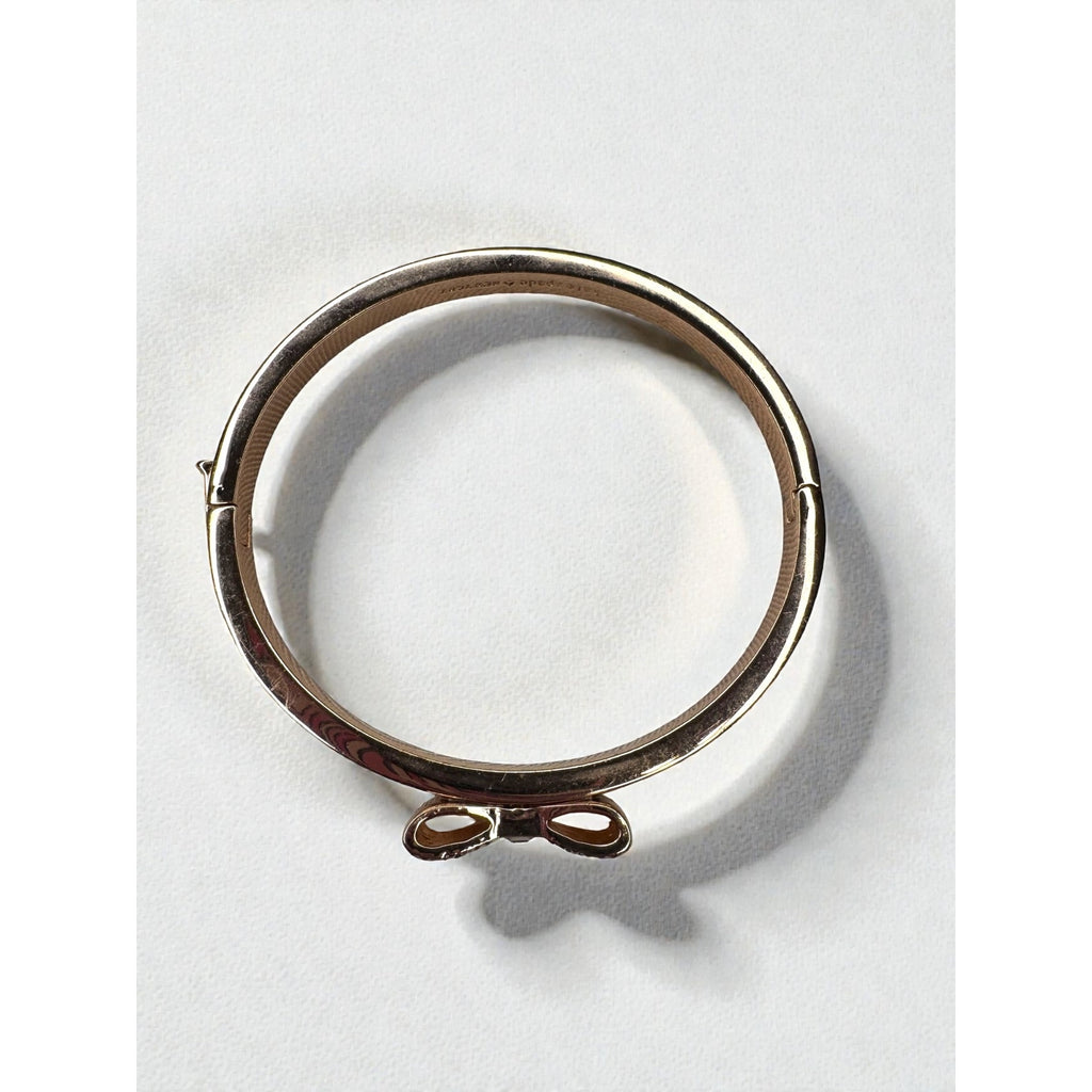 Kate Spade New York Crystal Bow Rose Gold Tone Bangle Bracelet