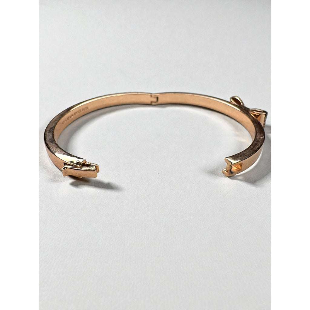 Kate Spade New York Crystal Bow Rose Gold Tone Bangle Bracelet