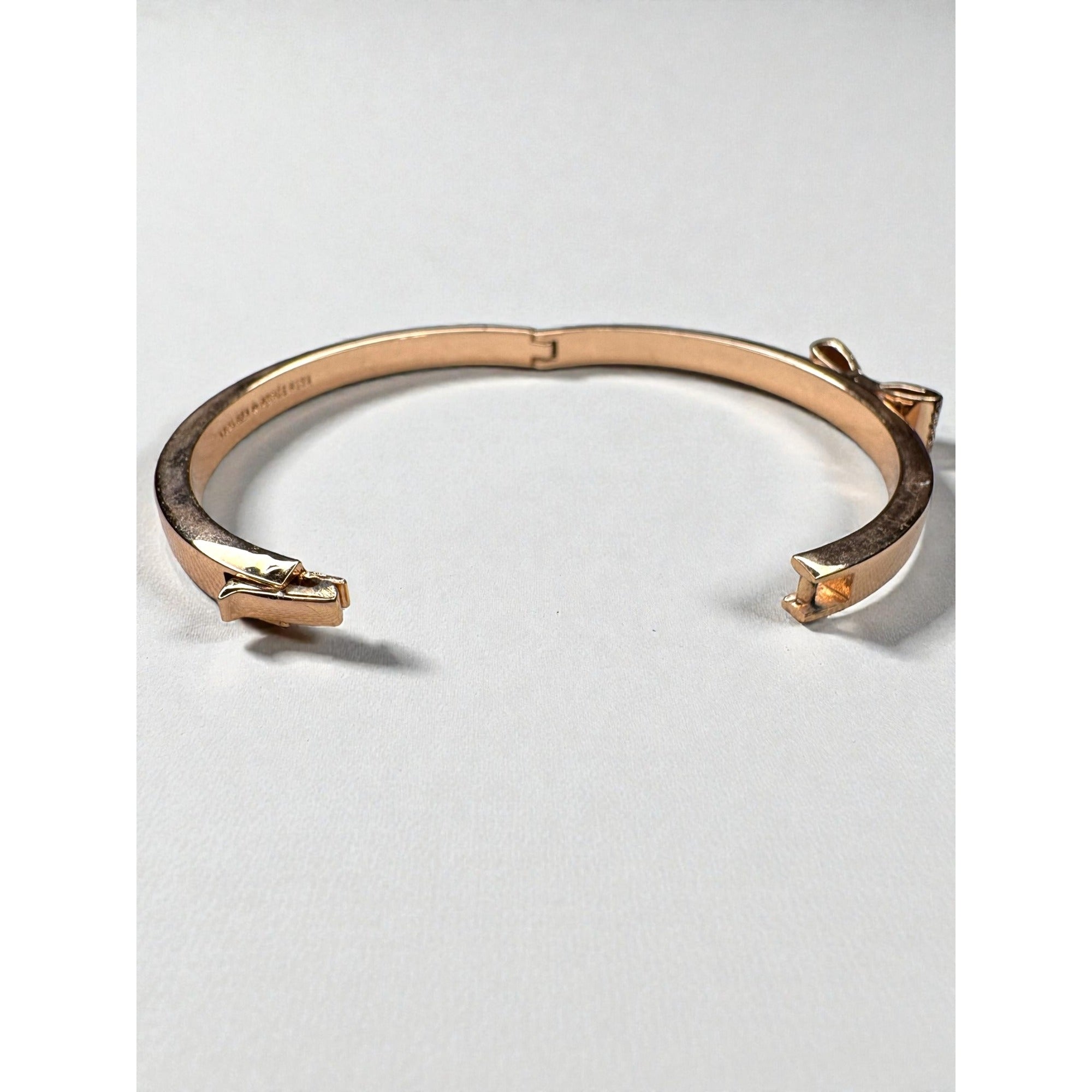 Kate Spade New York Crystal Bow Rose Gold Tone Bangle Bracelet