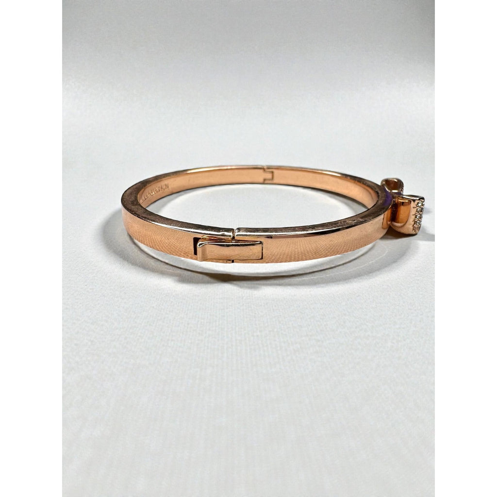 Kate Spade New York Crystal Bow Rose Gold Tone Bangle Bracelet
