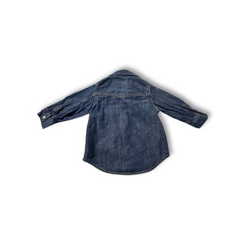 Baby Gap Denim Snap Shirt Blue Long Sleeve 6–12 Months Cotton