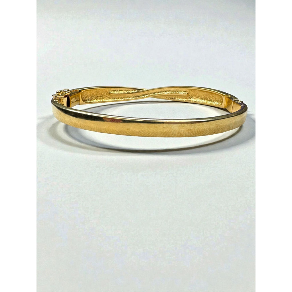 Swarovski Gold Tone Crystal Hinged Bangle Bracelet 2000s