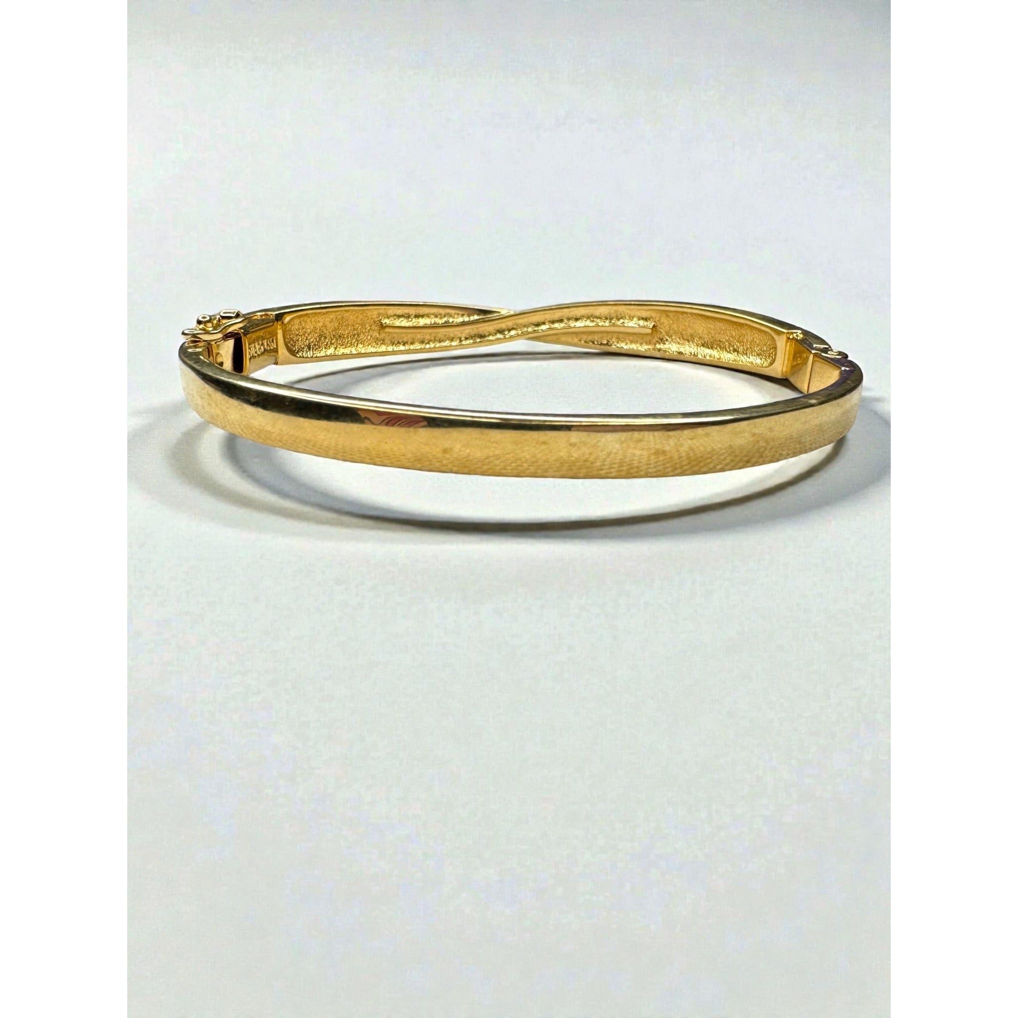 Swarovski Gold Tone Crystal Hinged Bangle Bracelet 2000s