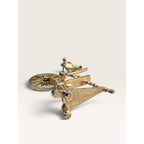 Vintage 1970s Gold Tone Spinning Wheel Distaff Novelty Brooch Pin Articulated