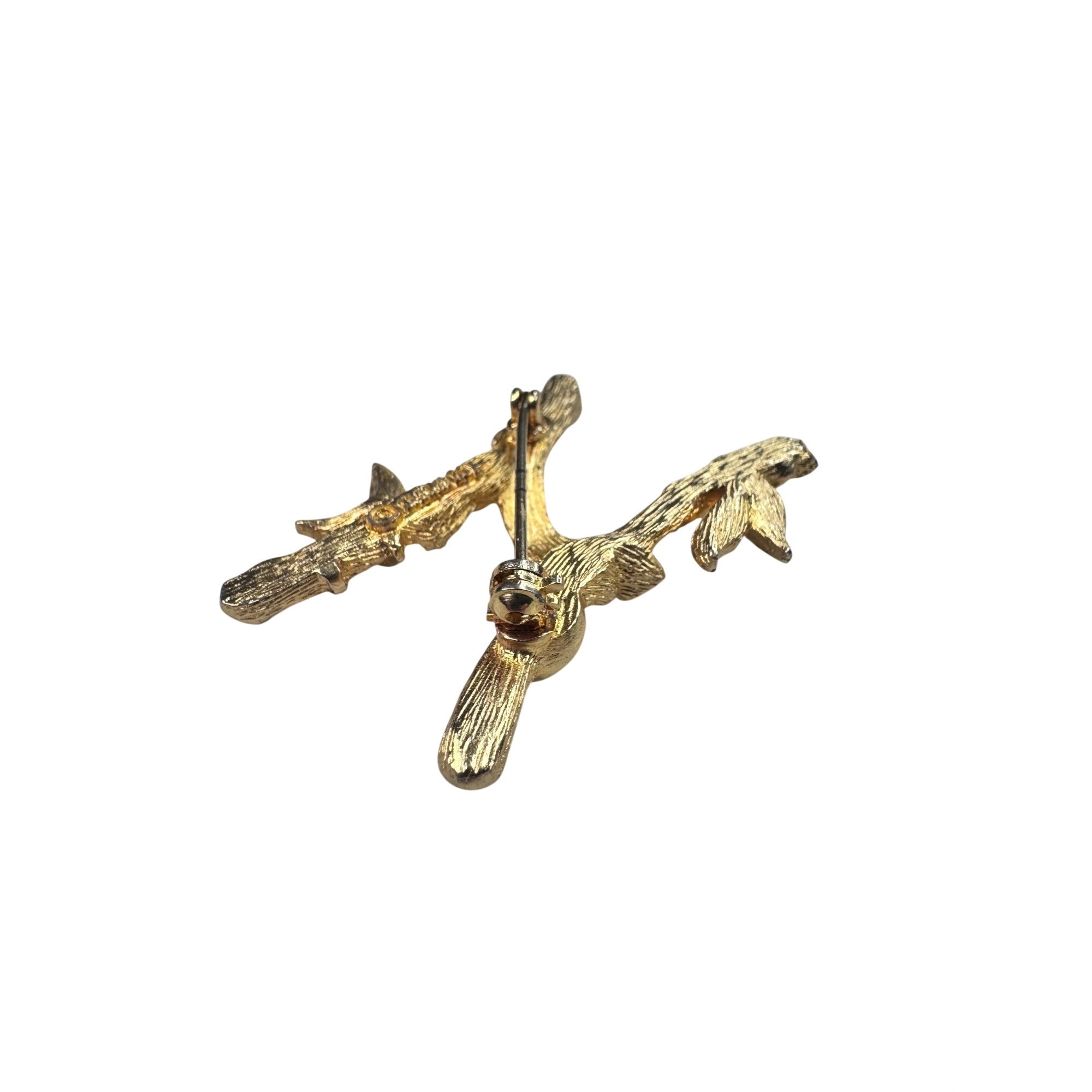 Sarah Coventry Bamboo Letter H Brooch Gold Tone 1970s Vintage