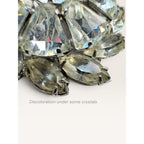Weiss Mid Century Crystal Rhinestone Brooch Silver Tone Multi Cut Floral Vintage