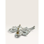 Crown Trifari 1960s Mid Century White Enamel Filigree Openwork Bow Brooch 2.46"