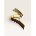 Monet Vintage 1970s Brooch Gold Tone Brushed Ribbon Swirl  2.99"