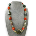 Genuine Stone Red Jasper Agate 20.5” Toggle Clasp