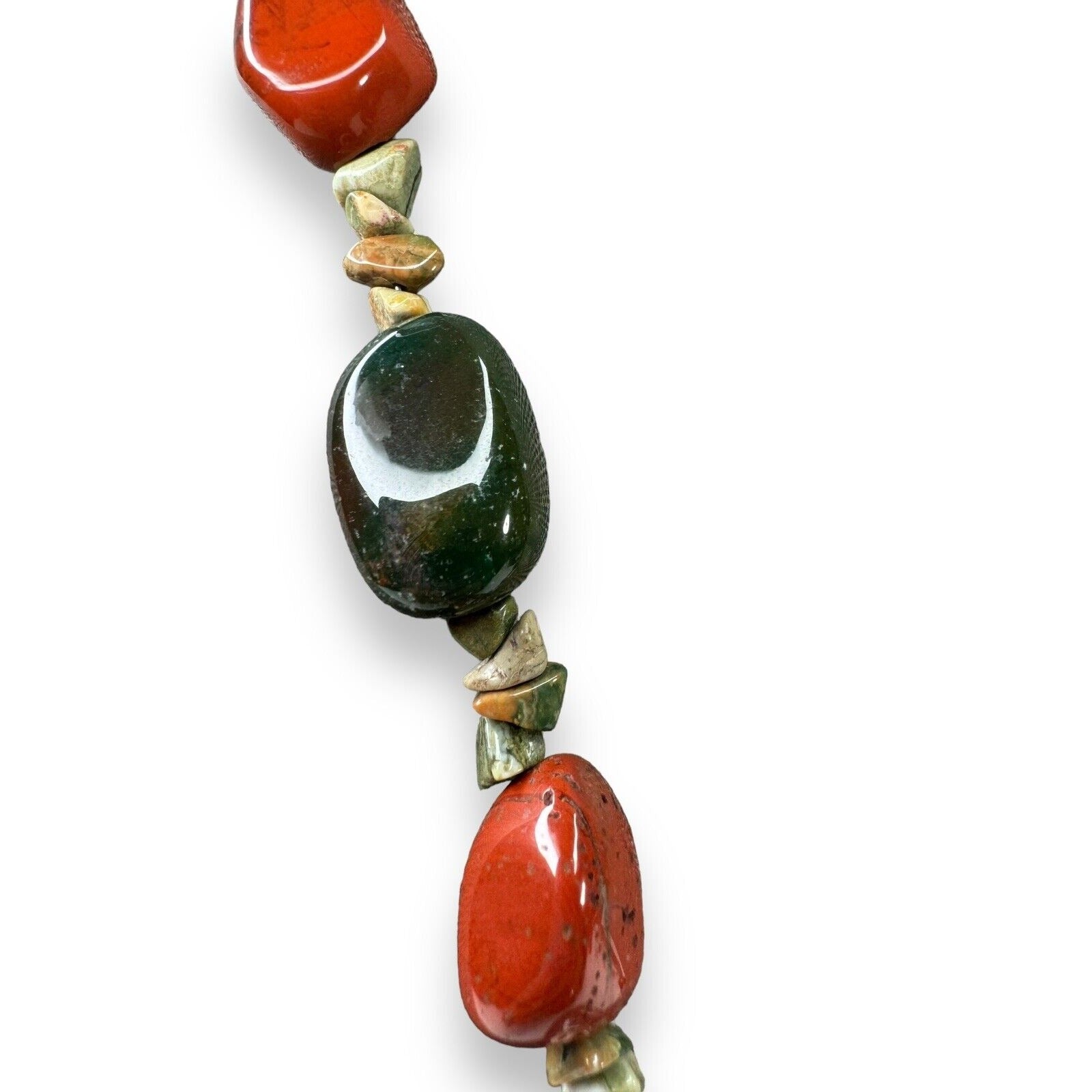 Genuine Stone Red Jasper Agate 20.5” Toggle Clasp