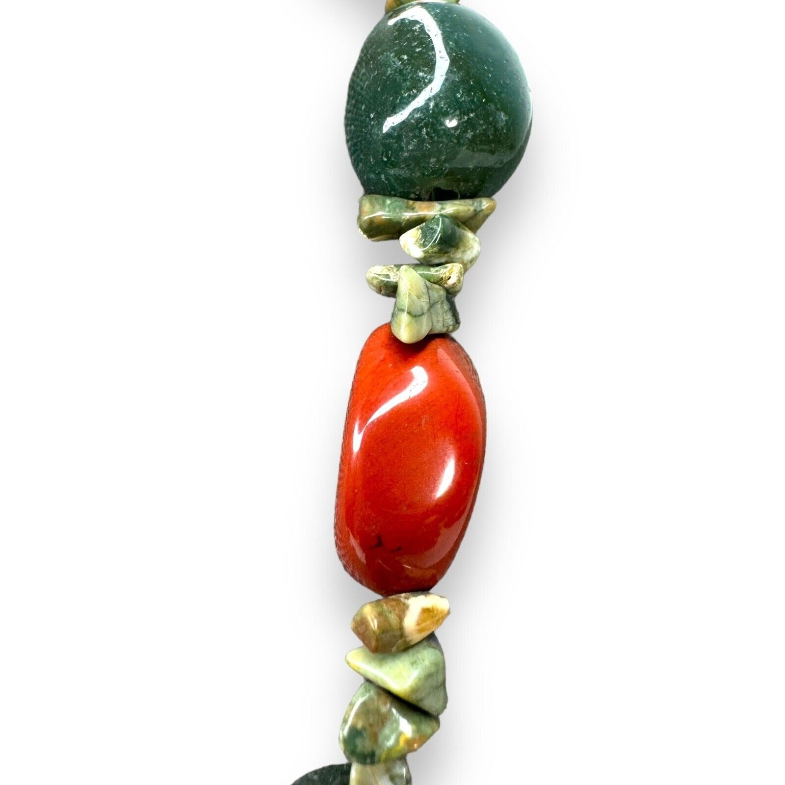 Genuine Stone Red Jasper Agate 20.5” Toggle Clasp