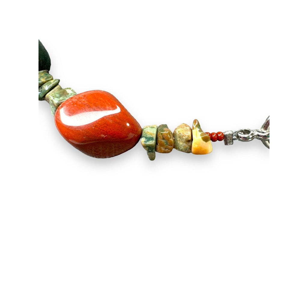 Genuine Stone Red Jasper Agate 20.5” Toggle Clasp