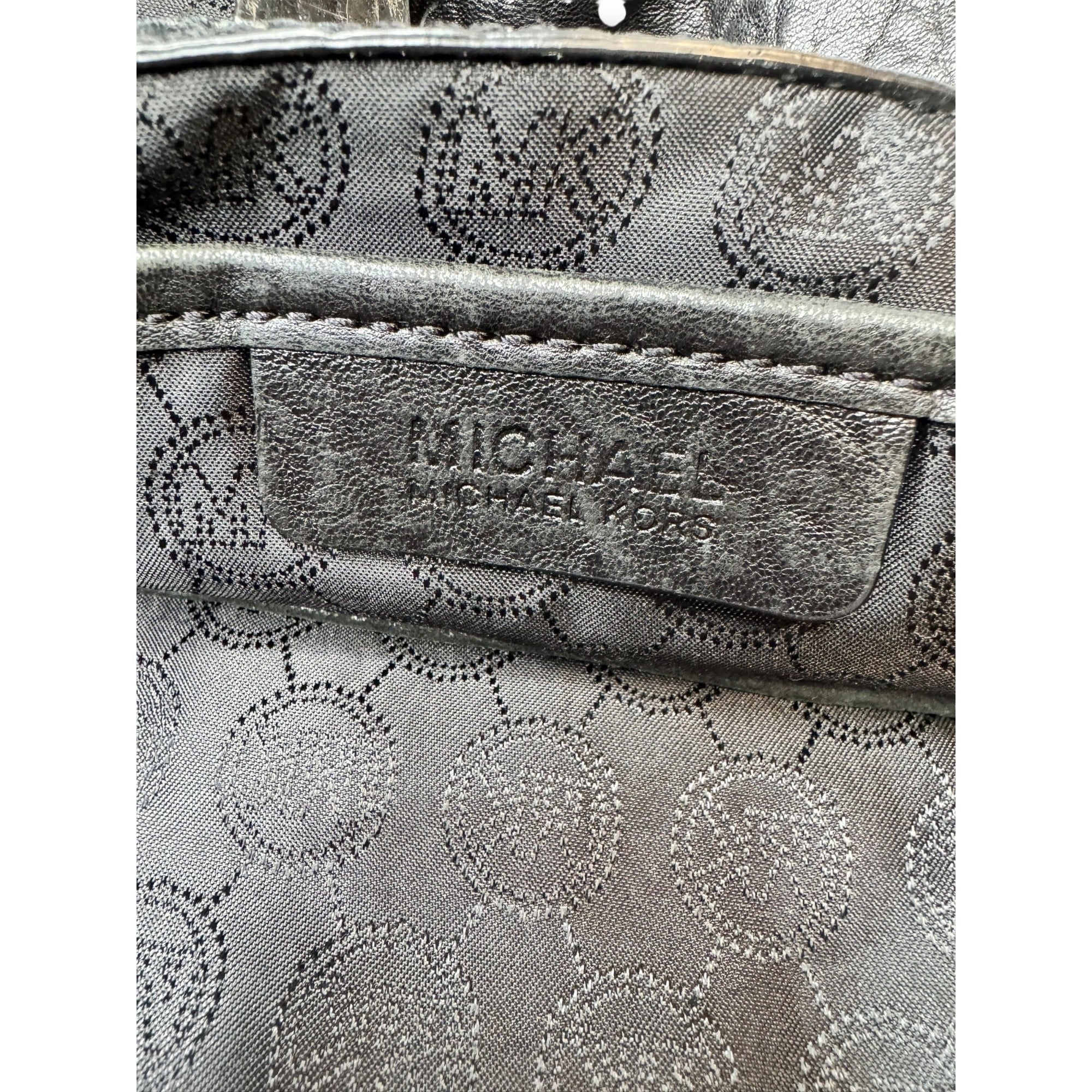 Michael Kors Black Leather Shoulder Tote Handbag