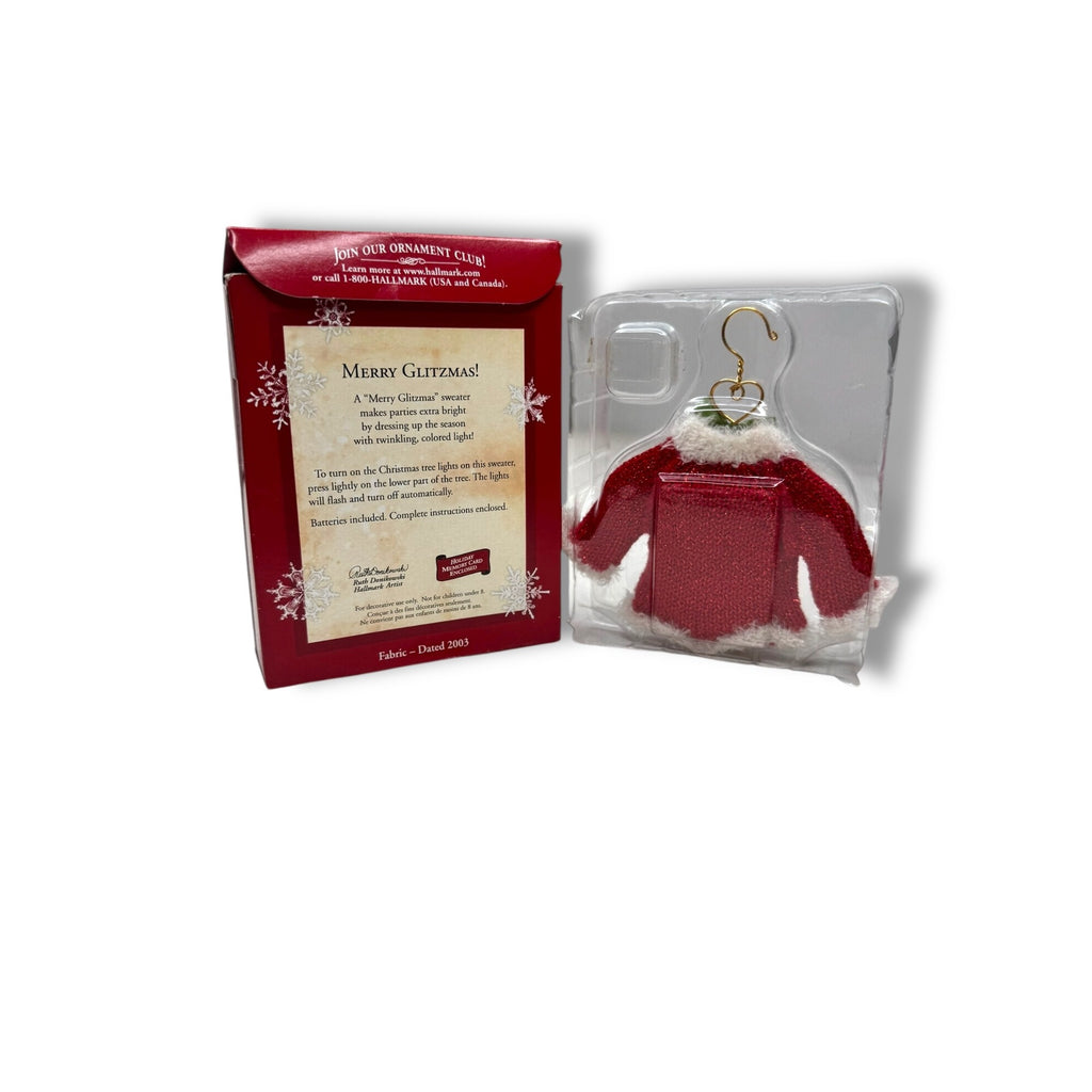 Hallmark Merry Glitzmas Light-Up Sweater Ornament 2003 Keepsake with Box