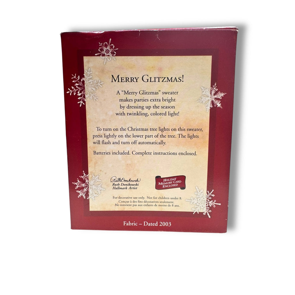 Hallmark Merry Glitzmas Light-Up Sweater Ornament 2003 Keepsake with Box