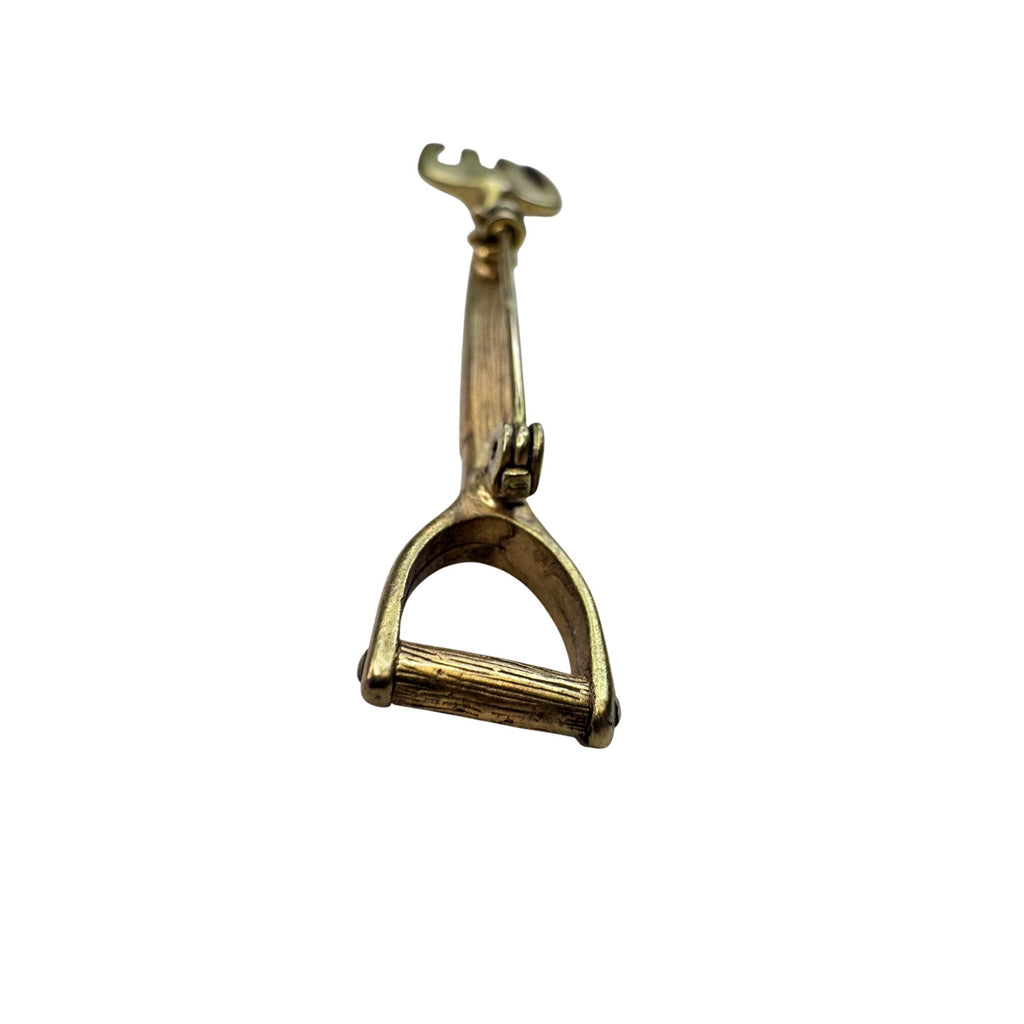 Unsigned Garden Fork Brooch Gold Tone Tool Novelty 1980s Vintage