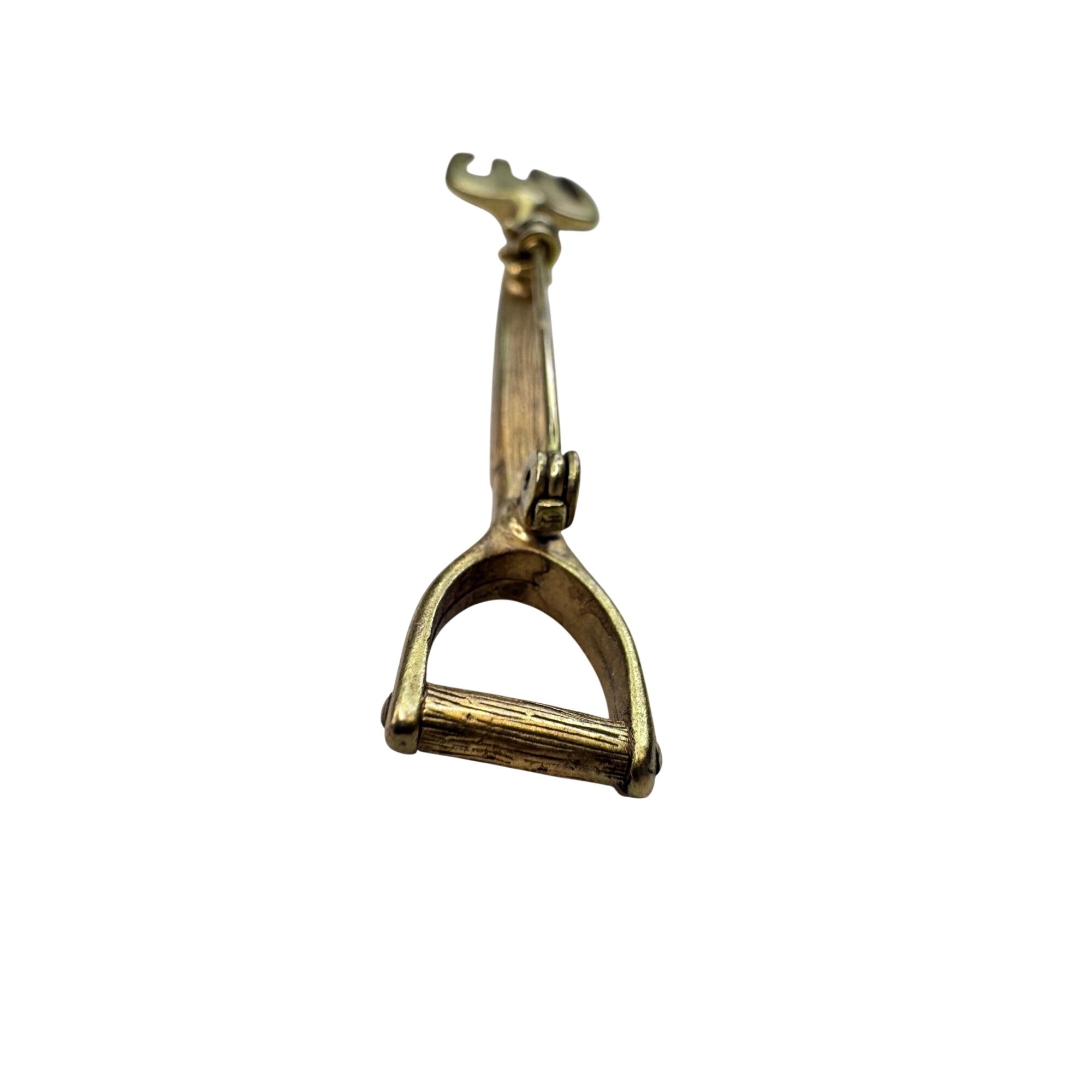 Unsigned Garden Fork Brooch Gold Tone Tool Novelty 1980s Vintage