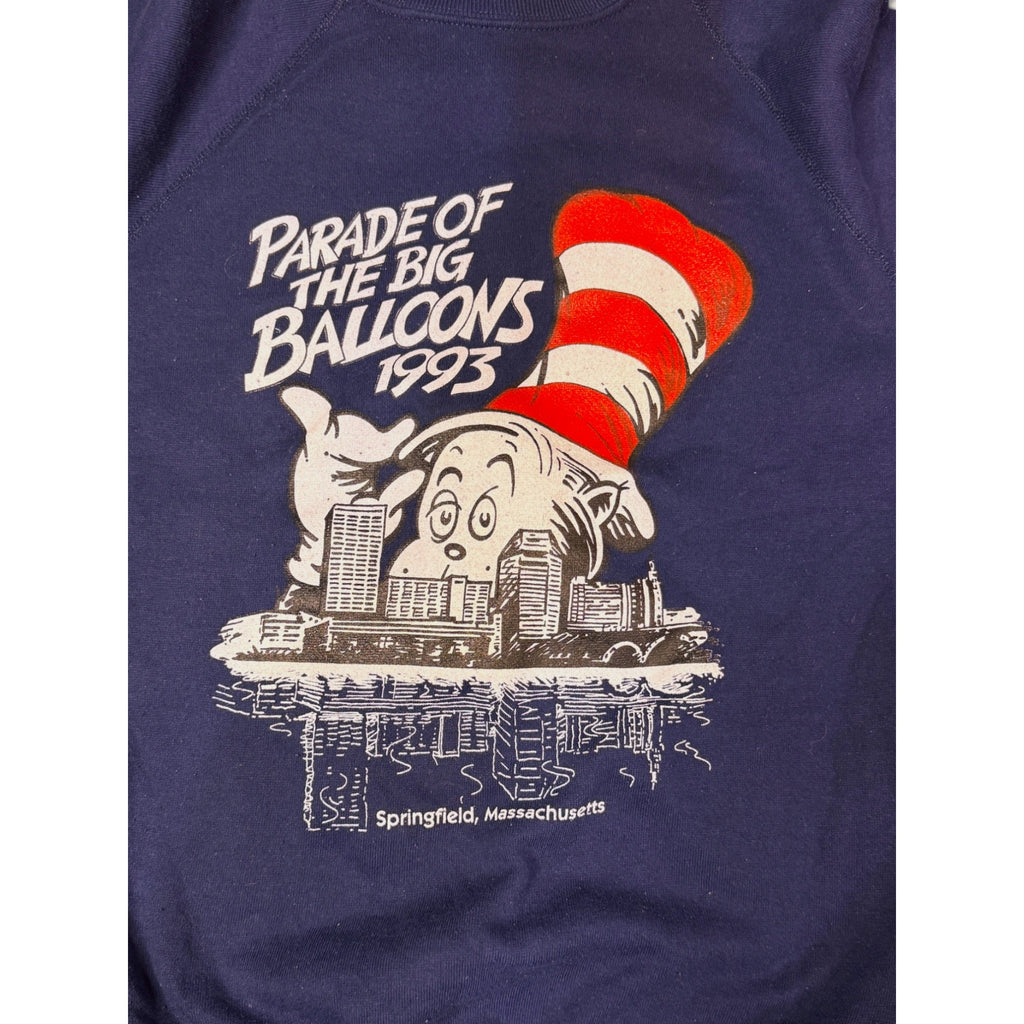 Bassett-Walker Mens L Sweatshirt Navy Cat in the Hat Vintage 1993
