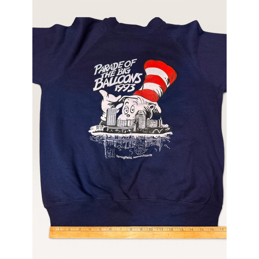 Bassett-Walker Mens L Sweatshirt Navy Cat in the Hat Vintage 1993