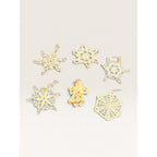 Crochet Lace Christmas Ornaments Snowflakes Angel Set of 6 Vintage