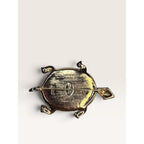 Vintage 1990s Kenneth Jay Lane KJL Tiger Cowrie Shell Rhinestone Turtle Brooch
