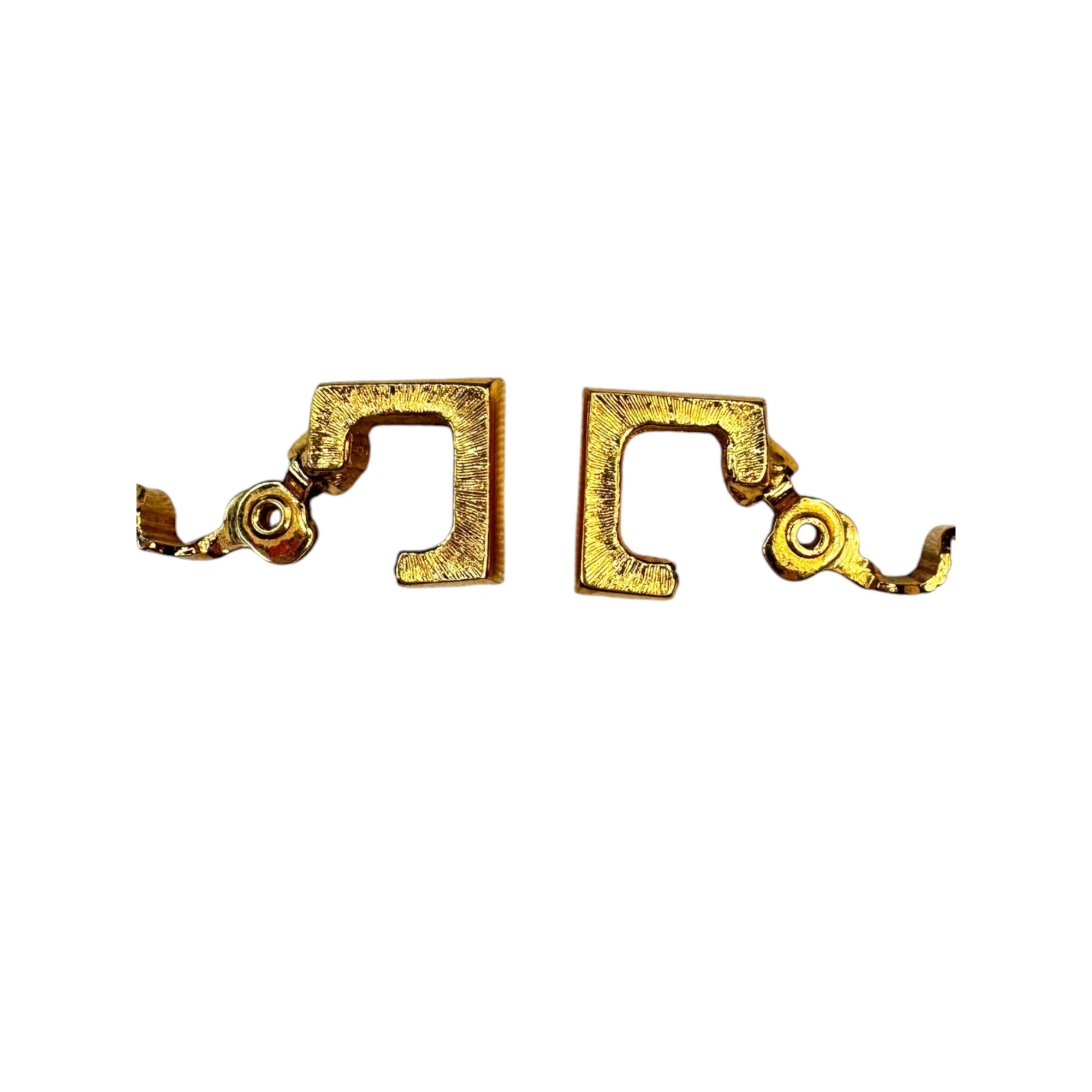 Monet square hoops gold tone clip on earrings
