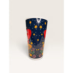 Christmas Santa Trumpet Night Sky Tall Stoneware Latte Mug 6 Inch Vintage 1990s