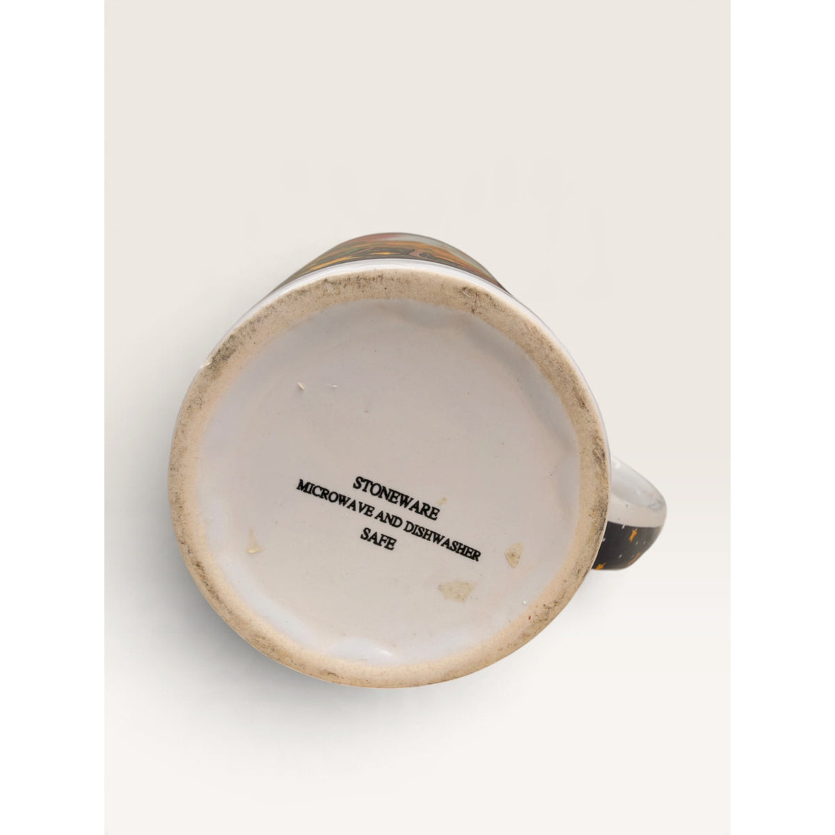Christmas Santa Trumpet Night Sky Tall Stoneware Latte Mug 6 Inch Vintage 1990s