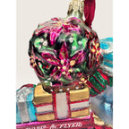 Radio Flyer Wagon Boy Poinsettia Tree Blown Glass Christmas Ornament 2002