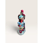 Radio Flyer Wagon Boy Poinsettia Tree Blown Glass Christmas Ornament 2002