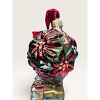 Radio Flyer Wagon Boy Poinsettia Tree Blown Glass Christmas Ornament 2002