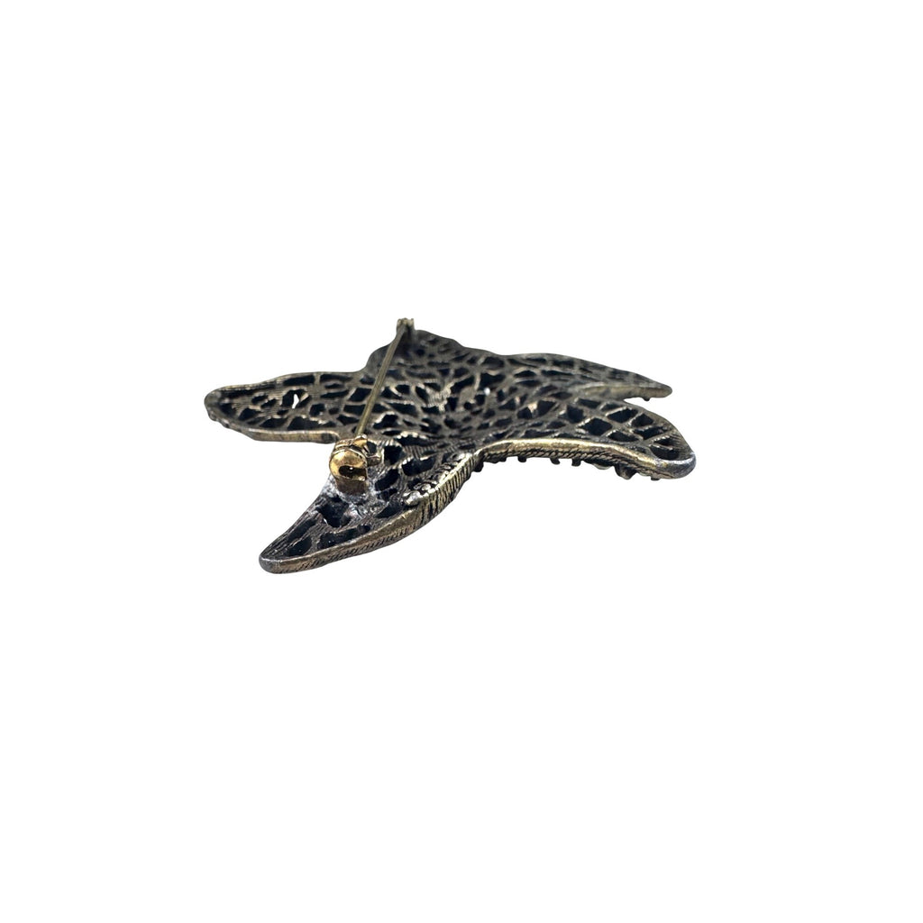 Weiss Starfish Brooch Yellow Crystal Gold Tone 1960s Vintage
