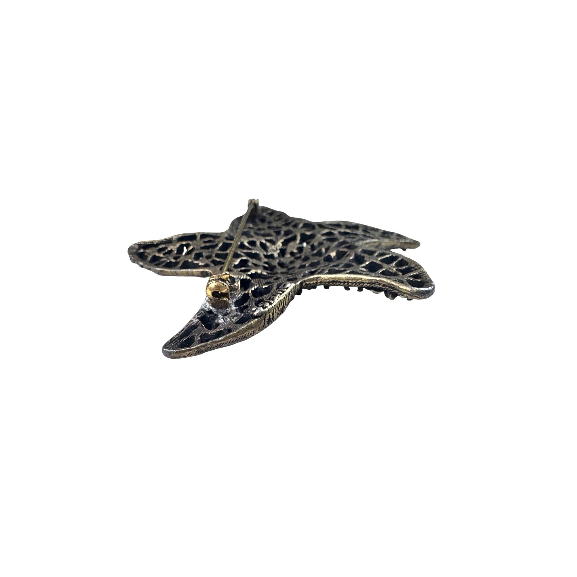Weiss Starfish Brooch Yellow Crystal Gold Tone 1960s Vintage