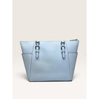Michael Kors Charlotte Large Saffiano Leather Top Zip Tote Shoulder Bag Pale Blue