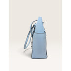 Michael Kors Charlotte Large Saffiano Leather Top Zip Tote Shoulder Bag Pale Blue