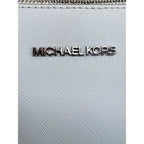 Michael Kors Charlotte Large Saffiano Leather Top Zip Tote Shoulder Bag Pale Blue
