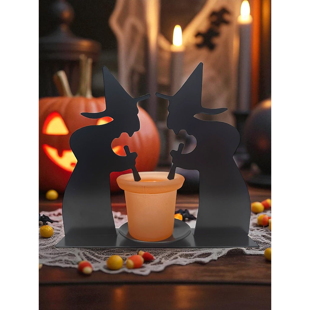 Halloween Witch Metal Votive Candle Holder