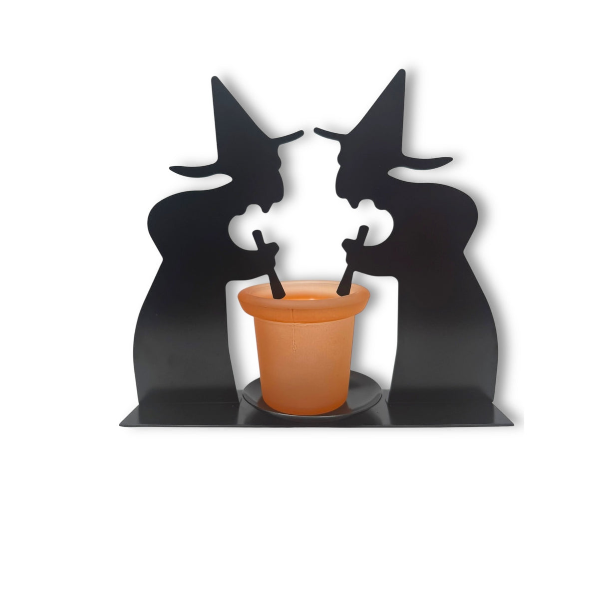 Halloween Witch Metal Votive Candle Holder