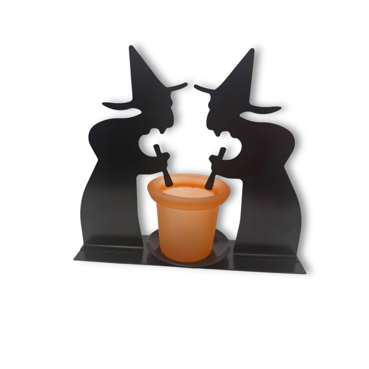 Halloween Witch Metal Votive Candle Holder