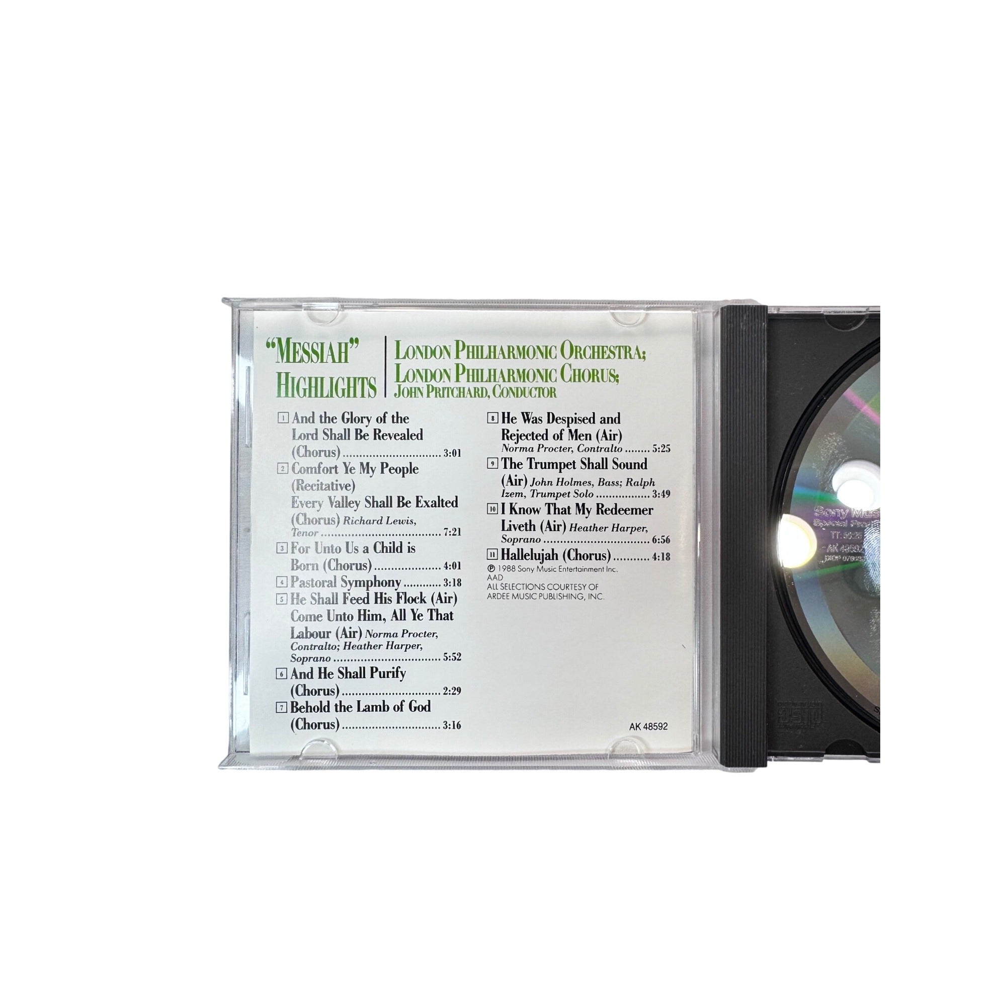 Messiah Highlights London Philharmonic Orchestra Christmas CD 1988 Sony Music