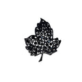 Weiss Black Crystal Enamel Leaf Brooch Vintage Mid Century