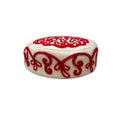 Vintage R H Macy Wool Felt Hat Red Soutache Trim New York 40s 50s Mid Century