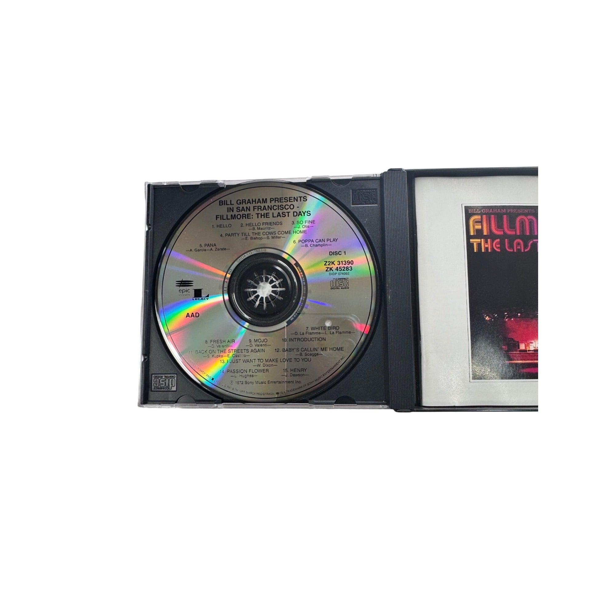 Fillmore: The Last Days 1972 2 Disc Album Featuring Santana Grateful Dead CD