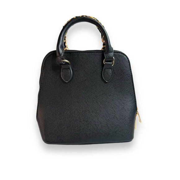 Kayla + Ava Black Vegan Leather Convertible Shoulder Hand Bag NWT