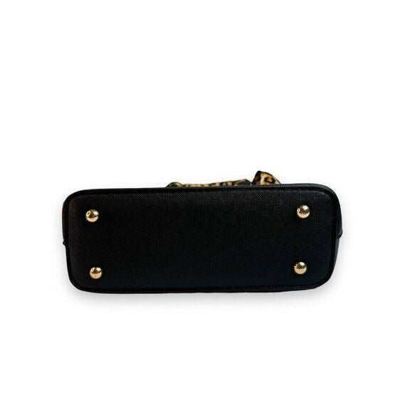 Kayla + Ava Black Vegan Leather Convertible Shoulder Hand Bag NWT