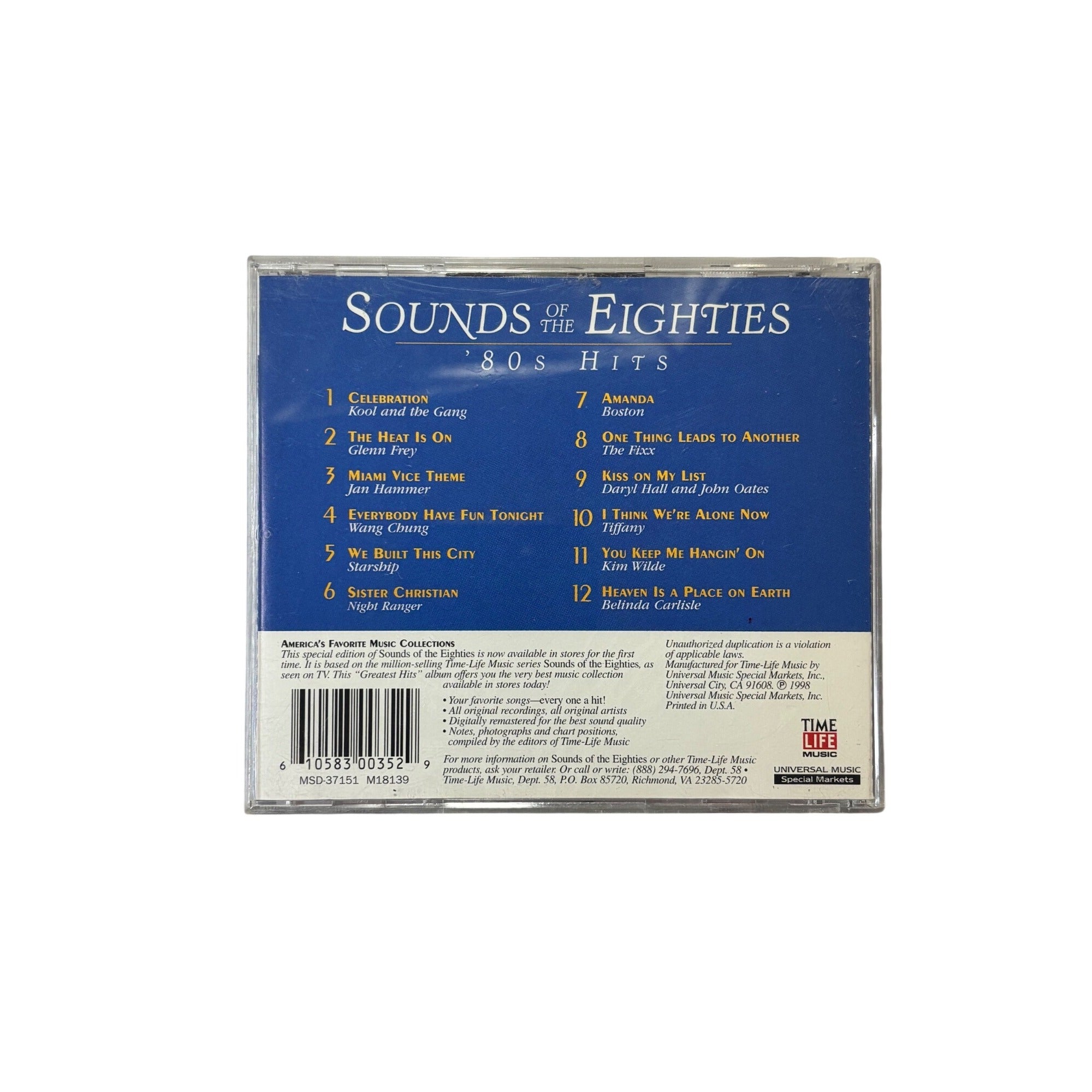 Sounds Of The Eighties 80s Hits Time-Life Music Greatest Hits Compilation CD