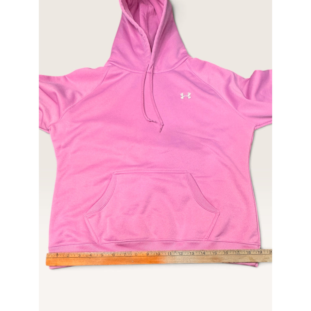 Under Armour Womens MD Hoodie Pink ColdGear Athletic Graphic