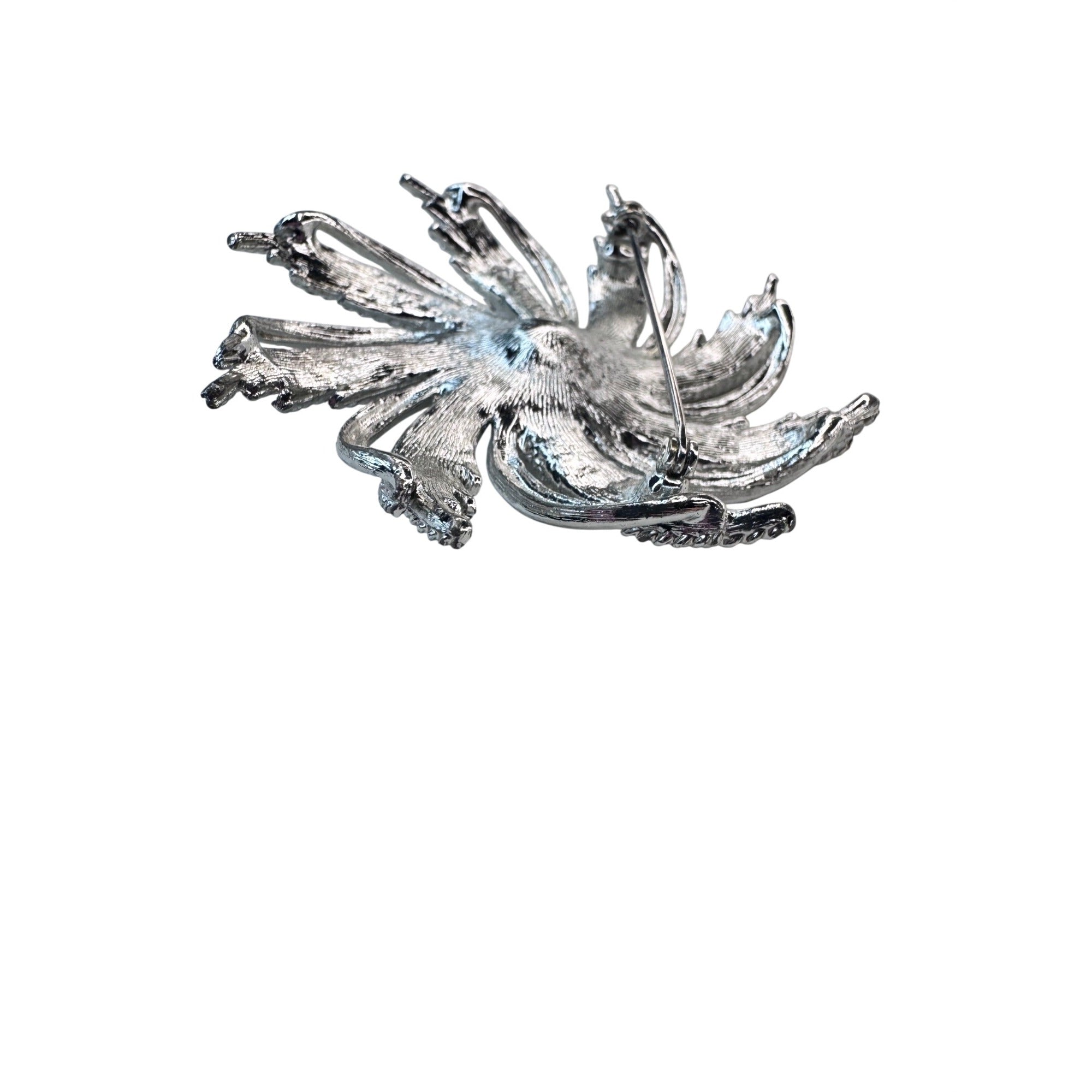 Sarah Coventry Silver Tone Pinwheel Flower Brooch 1962 Faux Pearl Vintage