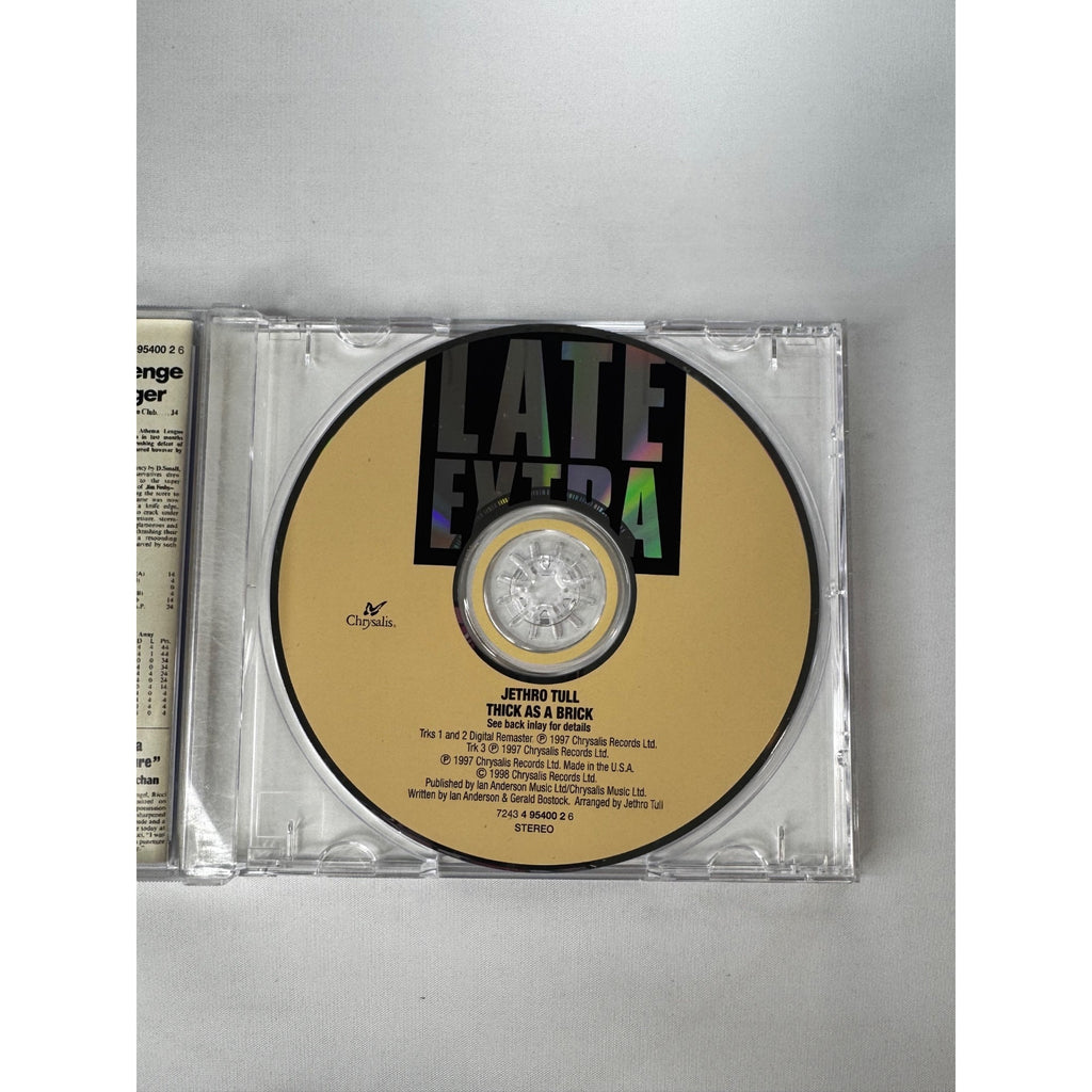 Jethro Tull Thick As A Brick Remastered Edition CD Chrysalis Records Prog Rock 1997