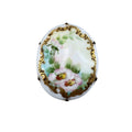 Unsigned Hand Painted Porcelain Brooch Floral Gold Scroll Victorian Antique